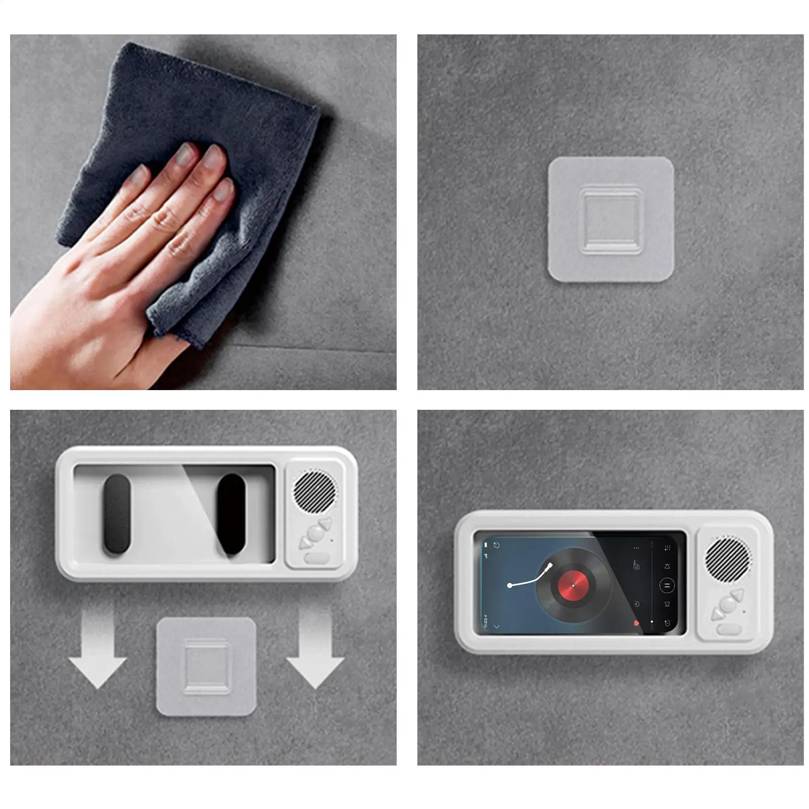 AquaVibe Waterproof Shower Phone Holder & Bluetooth Speaker — Enjoy Music, Videos & Hands-Free Viewing Anywhere