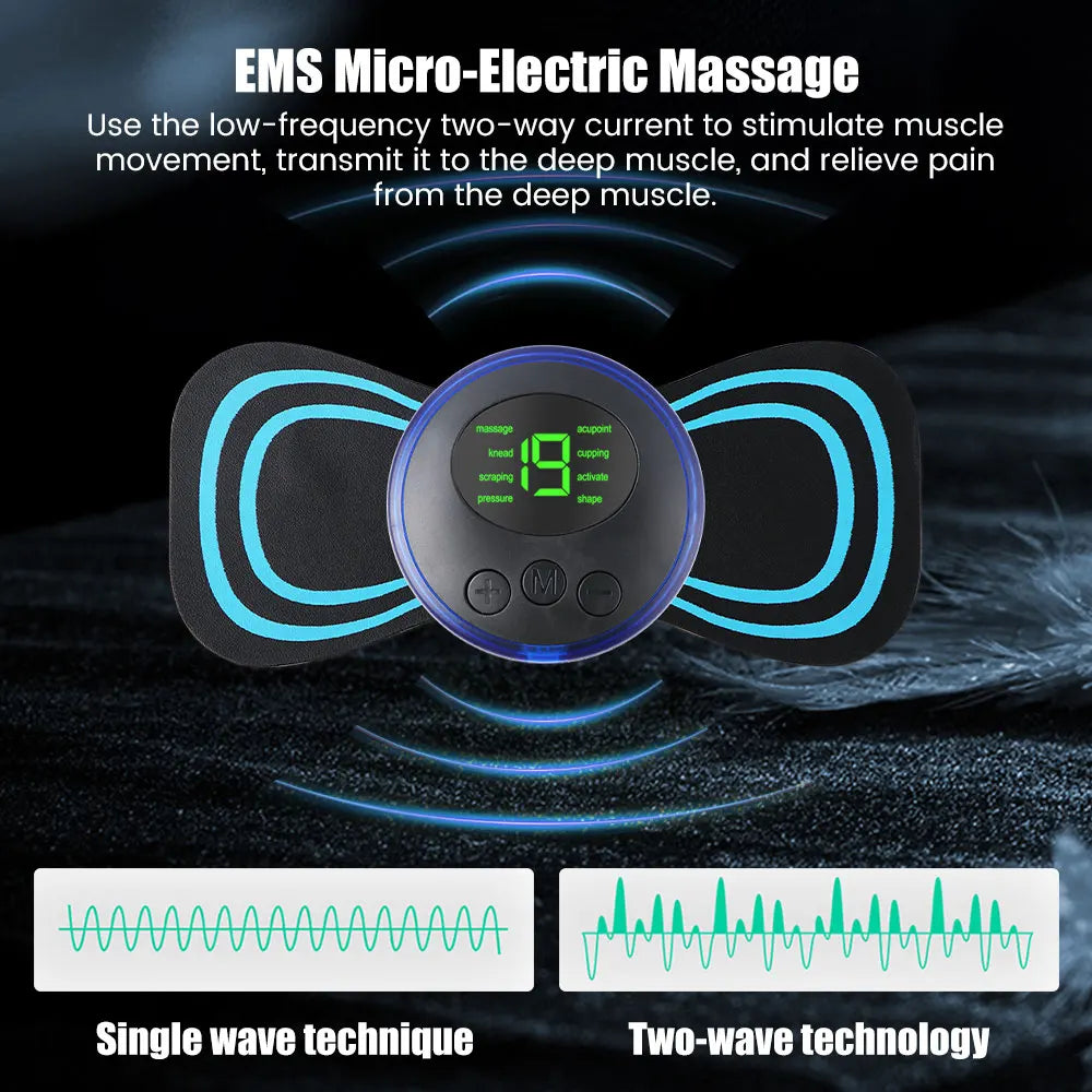 EMS Neck & Body Massager — 8 Modes, 19 Intensity Levels, Instant Muscle Relief