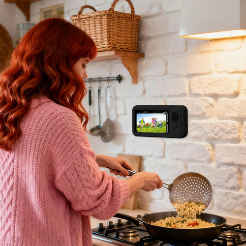 AquaVibe Waterproof Shower Phone Holder & Bluetooth Speaker — Enjoy Music, Videos & Hands-Free Viewing Anywhere